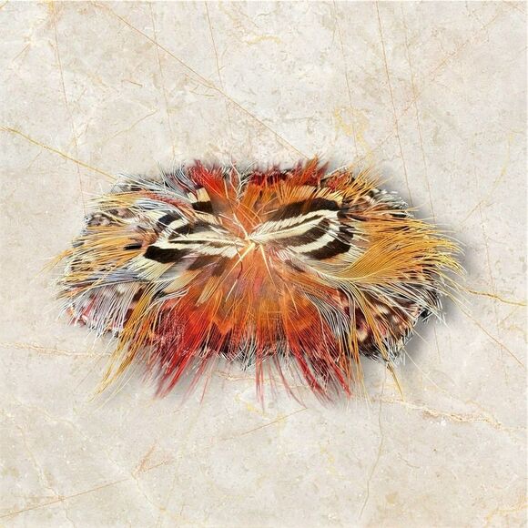 Free People Jewelry - Vintage Feather Brooch Pin Red Orange Southwestern Boho 1970s 1980s